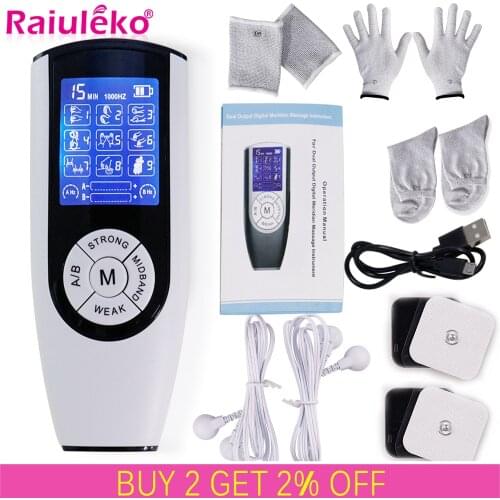 Electrical Tens Therapy Massager EMS Muscle Stimulator Pulse Acupuncture Slimming Digital Relax Full Body Massage Machine Tool