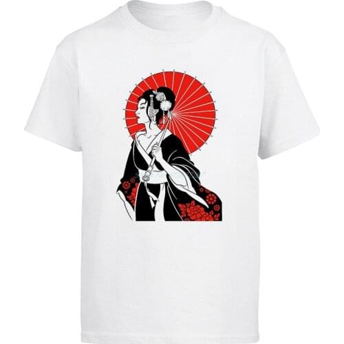 Mens T-shirt Printed Geisha by Sara Cappoli Cool Tees Tops Harajuku Oversized T shirt Men Clothing