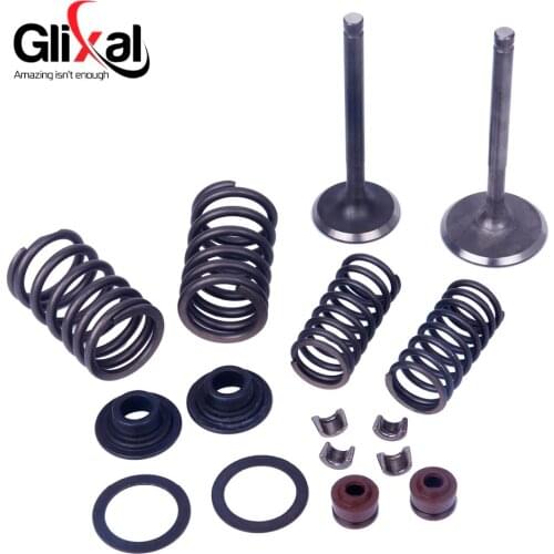 Glixal 152QMI 125cc GY6 Engine INTAKE & EXHAUST Valves Set Valve kit with Valve Spring assembly Kit