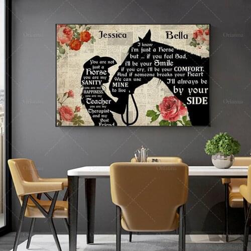 You Are Not Just A Horse You Are My Sanity Horizontal Poster, Horse Poster, Girl And Horse Poster, Home Decoration Wall Art