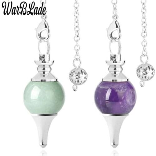 WarBLade Balance Reiki Natural Stone Crystal Red Agates Dowsing Pendulum Circular Cone Charm Pendant for Men Women Divination