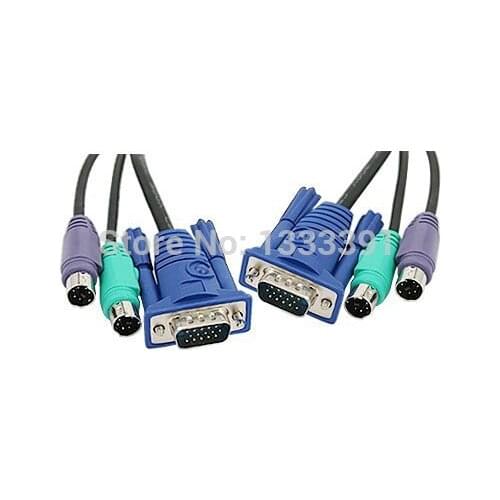PS/2 & VGA M/M KVM Switch Computer Cable Set 1.5M 5FT