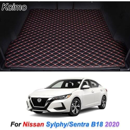 Leather Car Trunk Mat for Nissan Sylphy Sentra B18 2020 Cargo Liner Trunk Floor Pad Carpet Auto Accessories