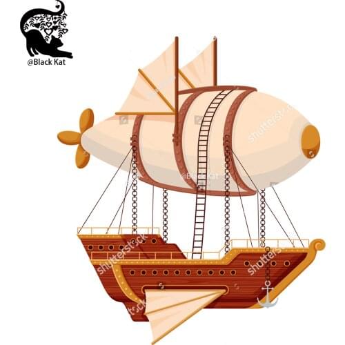 Steampunk Spaceship Airship Cutting Dies Punk Dirigible Metal Stencil For DIY Scrapbooking Card Craft