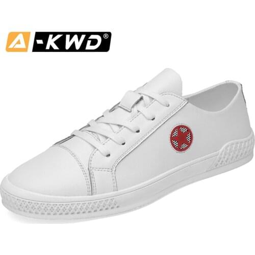 Fashion Black White Men-Shoes Chaussures Sport Homme Mens Leather Shoes Genuine Light Shoes-Men Casual Leather Designer Trainers