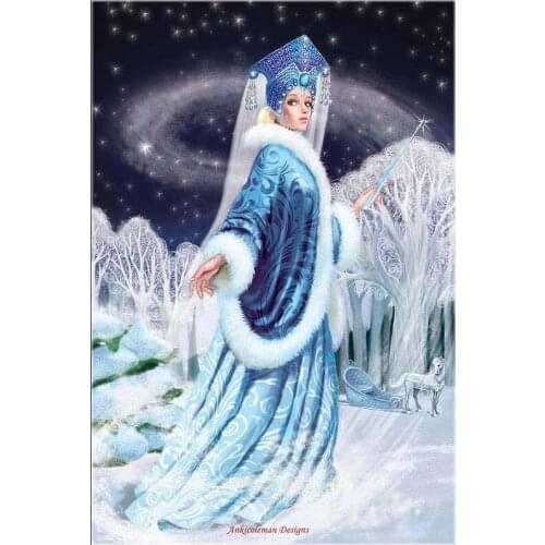 Snow Princess - Counted Cross Stitch Kits - DMC DIY Handmade Needlework for Embroidery 14 ct Cross Stitch Sets