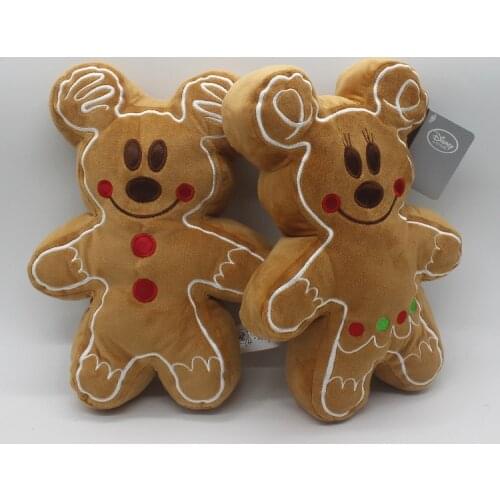 New Mickey Minnie Gingerbread Man Plush toy Gift 32cm