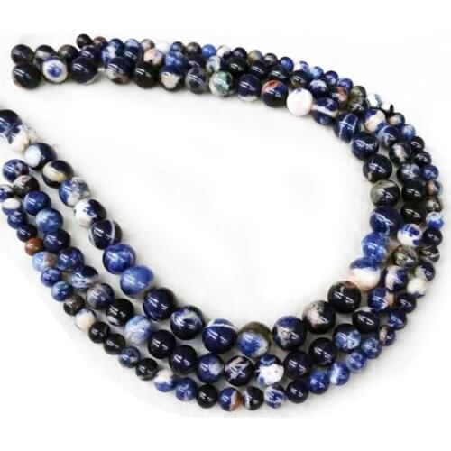 New Natural Blue Sodalite Stone Beads Loose Pick Size 15" Semi Preicous Gem Strand 6-10MM Beads for Jewelry Making DIY Bracelets
