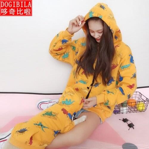 Autumn and winter plus velvet pet parent-child cat and dog clothes kitten hooded two-foot sweater sweater Teddy blue cat clothes