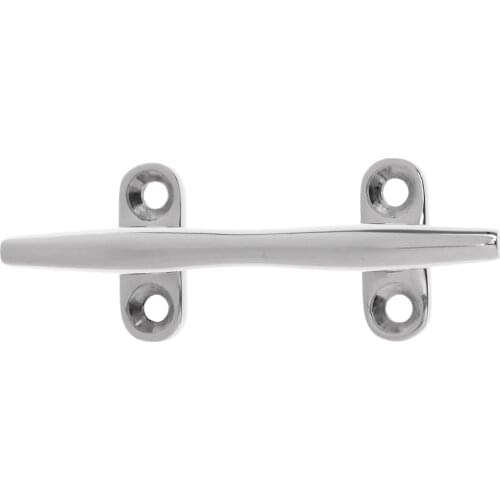 Durable 4 inch Boat Dock Rope Line Cleat Marine Grade 316 Stainless Steel Mooring Bar Deck Cleat Open Base Stud Mount Hardware