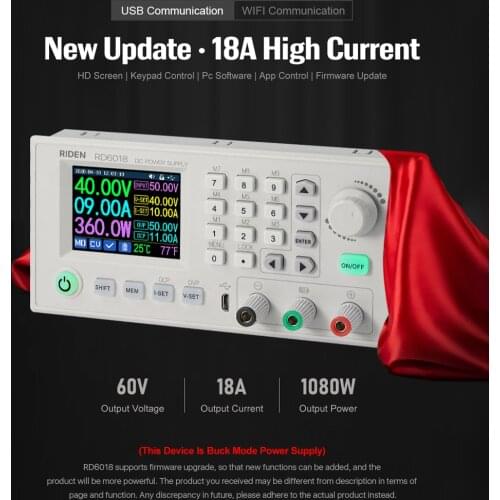 RD6018 18A Smart Constant-Voltage and Constant-Current Direct-current Power-Supply Module Keypad PC Software Control Voltmeter