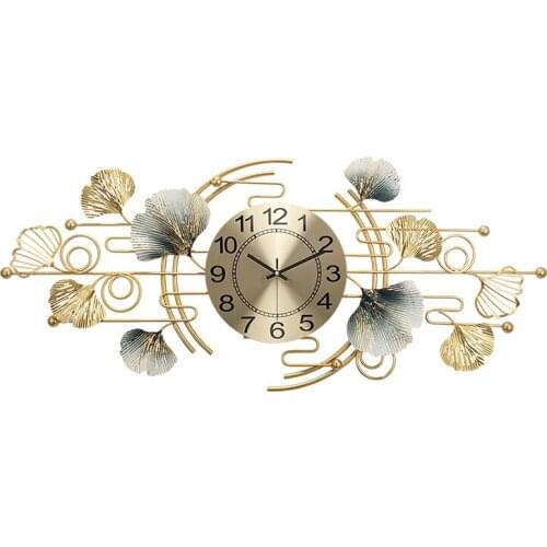 Luxury Large Wall Clock Kitchen Metal Living Room Home Decoration Fashion Gold Wall Watch Creative Mute Clocks Mechanism Gift