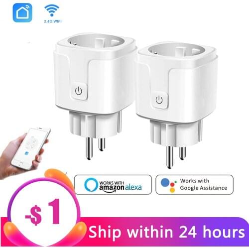 Wifi Socket EU Smart Wifi Power Plug with Power Monitor Smart Home Wifi Wireless Socket Outlet Works with Alexa Google Home