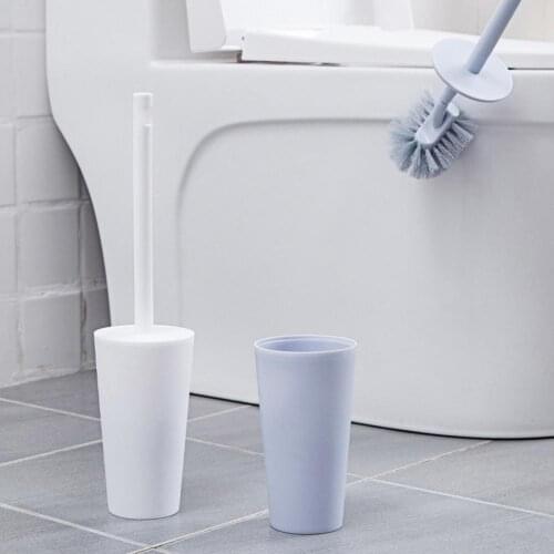 1 Set Toilet Brush Simple with Baffle Bathroom Accessories Soft Bristles Restroom Brush for Home