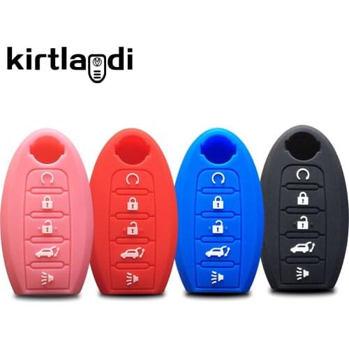 5 Button Silicone Car Key Case for Nissan X Trail 2020 Rouge T32 Patrol Murano Htrail Cover Keyless Remote Fob Shell Skin Holder