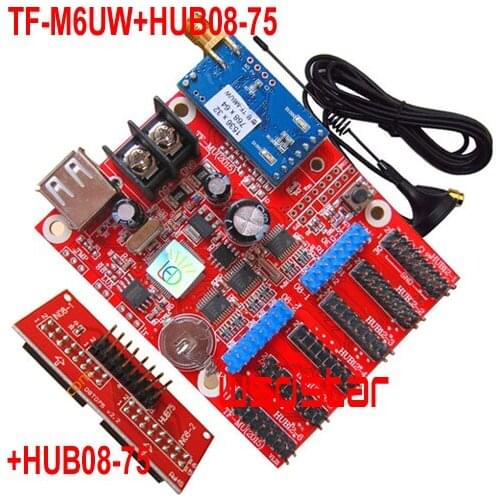 TF-M6UW+HUB08-75 USB & WIFI communication LED controller card Support P10/P8/P6/P5/P4 Seven Color LED Display