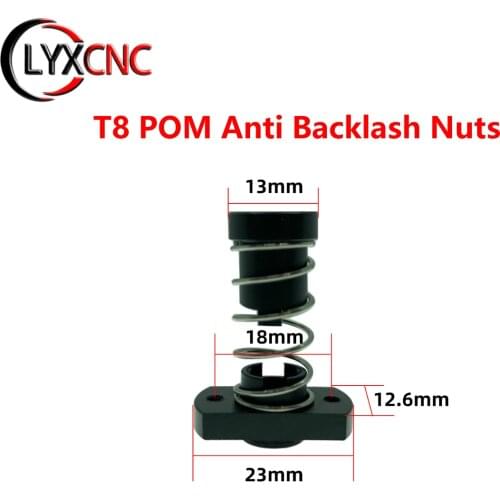 T8 Anti-Backlash Lead Screw POM Nut Used to Upgrade Ender 3 CR-10/Tornado/Clone 3D Printer Anti-Backlash Spring Nut
