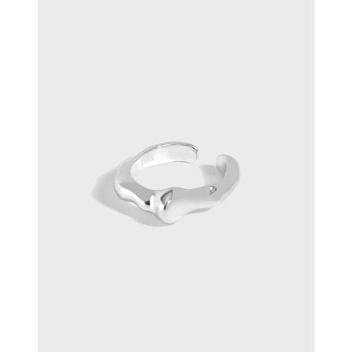 ONLY 1PC (No pierced) 925 Sterling silver White/ Gold Irregular CLIP Earrings Fine jEWELRY TLE2259