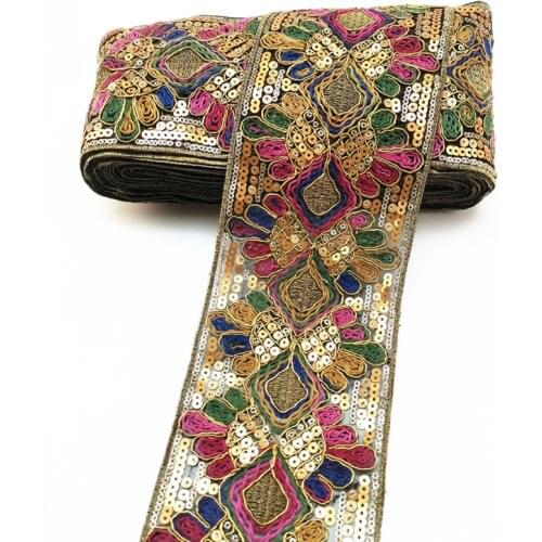 High quality Hand-embroidered peacock flower 105MMx100CM embroidery Woven Ribbon lace accessories DIY cloth skirt tablecloth bag