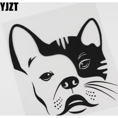 YJZT 13.8CMX15.4CM Puppy Dog Pet Shop Veterinary Animal Vinyl Black/Silver Car Sticker 13C-0145