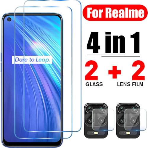 4in1 Tempered Glass for Realme GT Neo Narzo 30 5G 30A Q3 Pro Camera Len Screen Protector for Realme 8 Pro 7 C21 C25 C3 C11 Glass