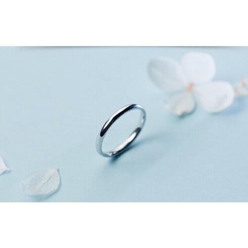 925 Sterling Silver 2mm Width Band Simple Knuckle Midi Mid Ring A3374