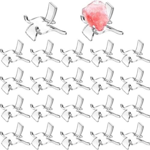 20 Pcs Acrylic Display Small Collectibles Display Stands for Displaying Crystal Geodes Rock Mineral Agate Fossil Coral