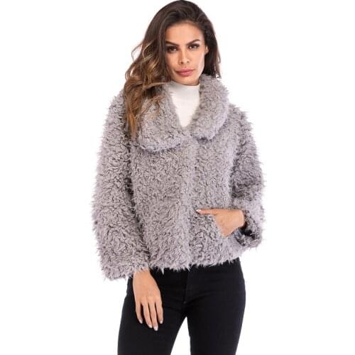 2021 Autumn Winter Women Faux Fur Coat Jacket Casual Outerwear Cardigan Streetwear Large Sizes Coat Female Pink Casual Outerwear