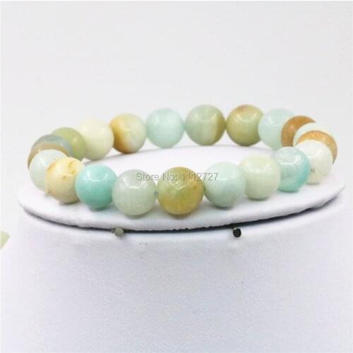 8mm Accessory Crafts Parts Amazonite Chalcedony Beads Chain Bracelet Girls Christmas Gifts Jewelry Making Stones Fitting Female