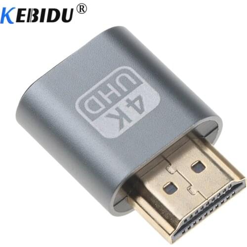 Kebidu Mini VGA Virtual Display Adapter HDMI-compatible DDC EDID Dummy Plug Headless Ghost Display Emulator Lock Plate VGA