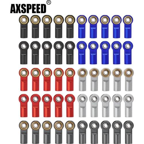 AXSPEED 10/20Pcs M4 Aluminum Link Rod Head Ball Ends CW for Traxxas TRX-4 Axial SCX10 Tamiya CC01 1/10 RC Crawler Car Parts