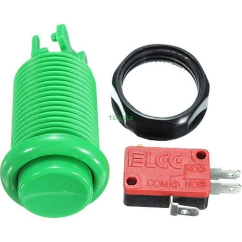 Free shipping 6PCS/lot 28mm Mounting Hole Arcade push button American style 6 Color available For Arcade Game/Cocktail Happy