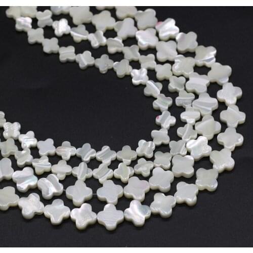 Natural White Shell Four Leaf Clover Bead MOP Mother Pearl Shells Beads for Making Jewelry Charm Necklace Bracelet DIY Earring