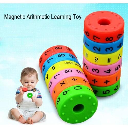 Kids Digital Multiplication Magnetic Column Figure Arithmetic Puzzle Building Blocks Learning Educational Toys Children 6pcs/set
