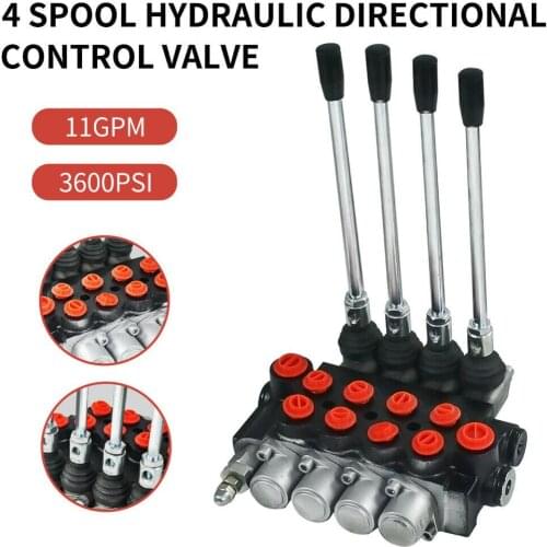 4 Spool Hydraulic Directional Control Valve 11gpm, Double Acting Cylinder Spool