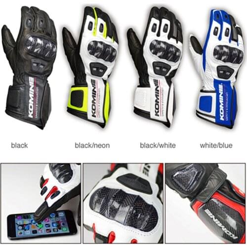 GK198 motorcycle gloves long touch screen gloves leather carbon fiber riding racing off-road shatter-resistant knight gloves