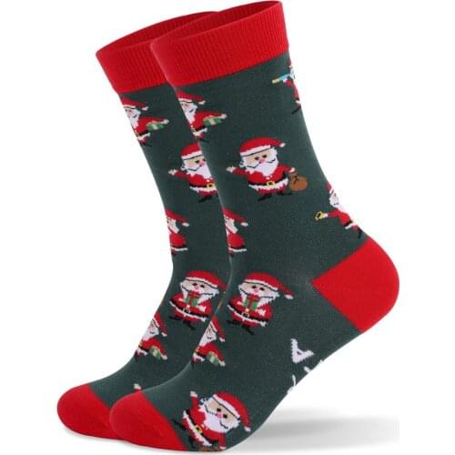 2020 Hot Sale Santa pattern men socks autumn and winter warm cotton socks Christmas gifts low price Drop shipping