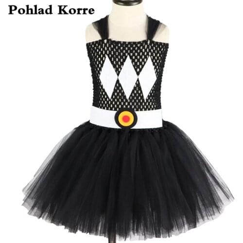 Red Black Green Girls Superhero Tutu Dress Vestidos Princess Super Hero Dresses Kids Birthday Party Dress Halloween Costume XX07