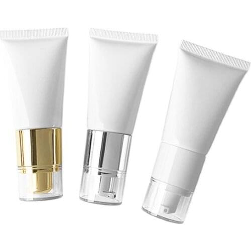 30ml Hot Sale Squeeze Soft Tube Refillable Cream Packaging Containers Toothpaste Storage Hose 50pcs/lot White Glossy Acrylic Lid