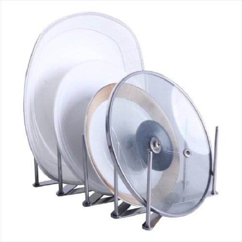 Multifunction Kitchen Shelf Pot Lid Rack Organizer Stand Stainless Steel Wall Food Stand Steamer Wall Hanger Holder Kitchen Tool