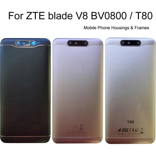 Mobile Phone Housings Frames For ZTE blade V8 BV0800 T80 Full Battery Cover Back Door Housing Case With Side Button + logo