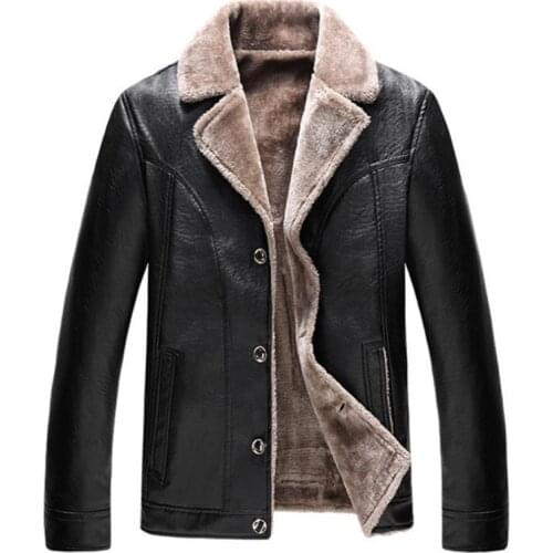 Mens Leather Jackets Fleece PU Coats Casual Motorcycle Leather Jacket Men Faux Jacket Overcoat Jaqueta De Couro Masculina