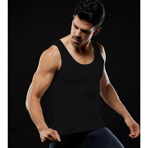Men Vest Shapewear Slimming Compress Corest Waist Trimmer Shaper Male Body Building Sleeveless Shirt Casual Workout Clothing