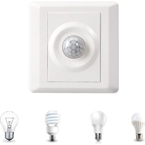 PIR Senser Switch Body Infrared Motion Sensor Auto ON/OFF Light Switch Stairs Corridor Basement Delay LED Light Switch