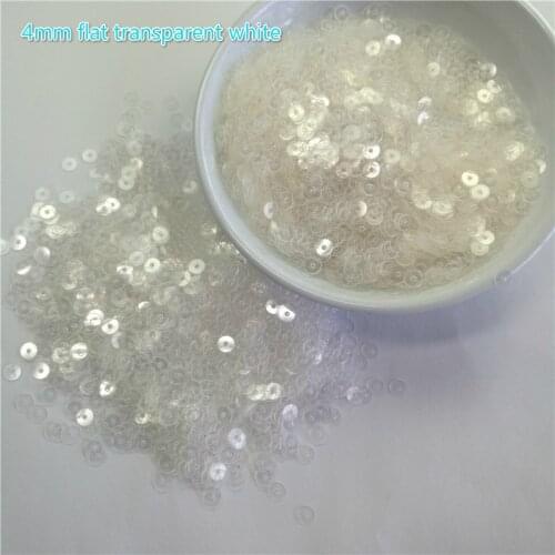 20 Gram 4mm Flat Transparent White Color Sequin Round Loose Sequins Paillette Sewing Craft Decoration DIY Scrapbook Accessories