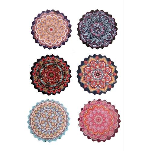 6 Pieces Tile Pattern Coaster Tea Coffee Presentation Plate Souvenir Quality Product Free Shipping