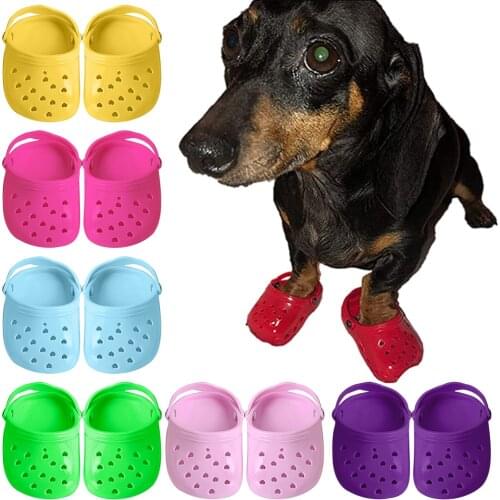Dog Shoes Breathable Soft Mesh Dog Sandals with Rugged Anti-Slip Sole Lovely Adjustable Summer Dog Shoes for Small Dogs