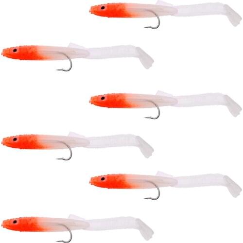 6pcs Silica Gel Eel Ready to Fish Fishing Lure Fishing Tackle Fishing Baits for Saltwater Freshwater Fishing