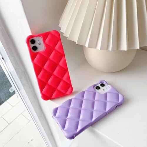 12 Pro Case Luxury CC Style Jelly Candy Diamond Rhombus Silicone Cover for iPhone 11 Pro Max XR X XS 12 Mini SE 2020 7 Plus 8