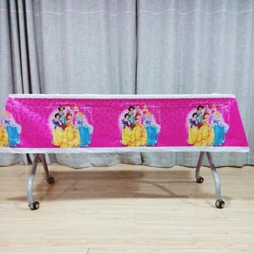 108cm*180cm Princess Cartoon Theme Party Table Cloth Birthday Party Decoration Disposal Kids Favor Party Supplies Set